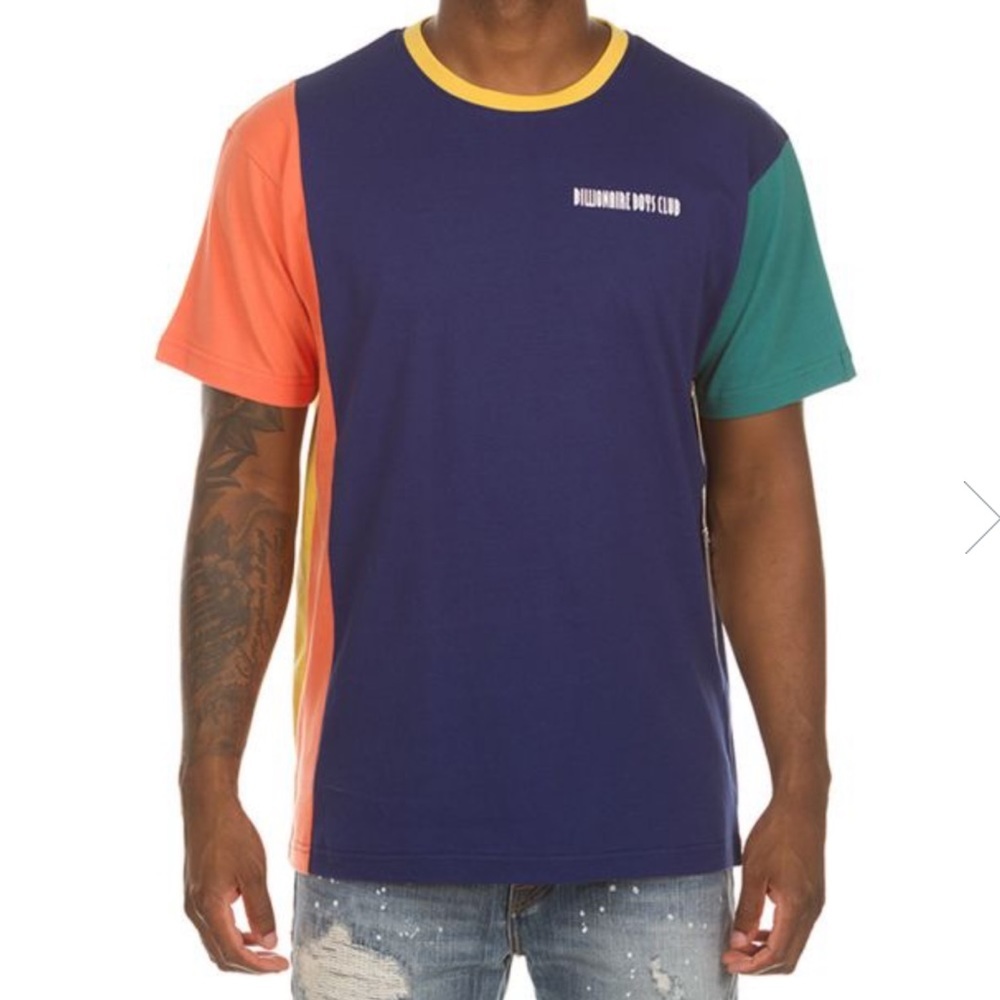 Billionaire Boys Club Split Decision Short Sleeve Knit Tee in Blueprint